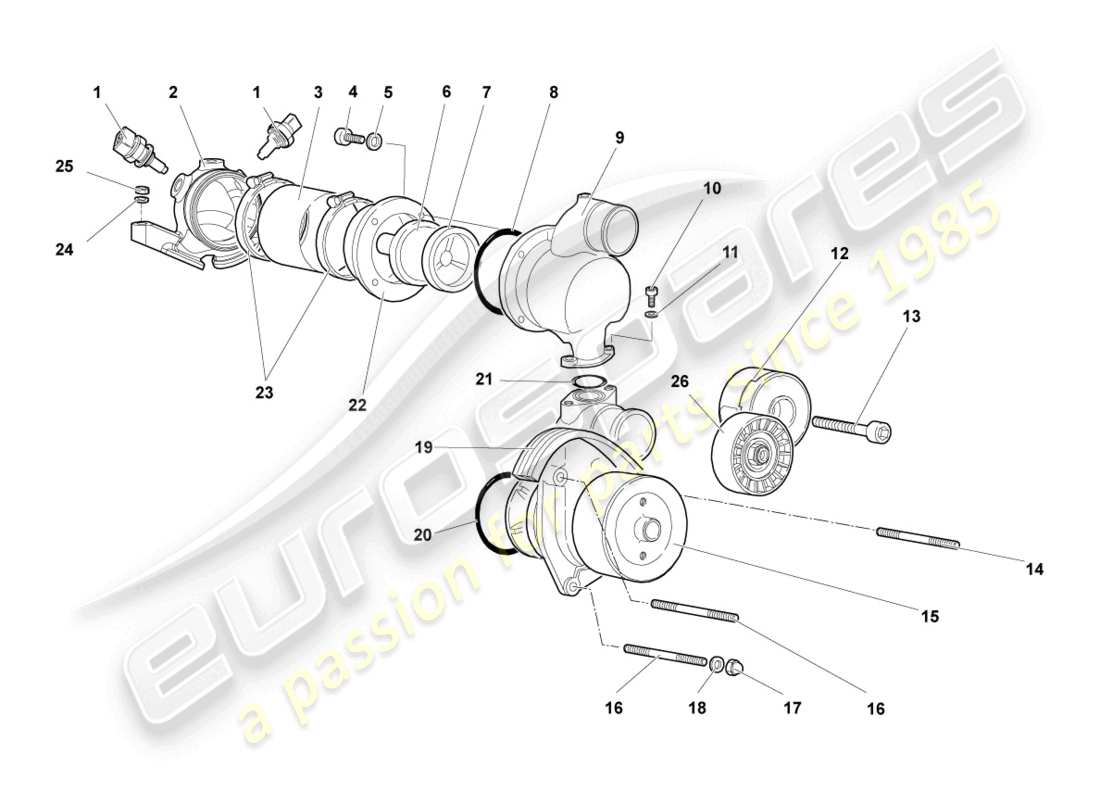 a part diagram from the lamborghini murcielago coupe (2006) parts catalogue
