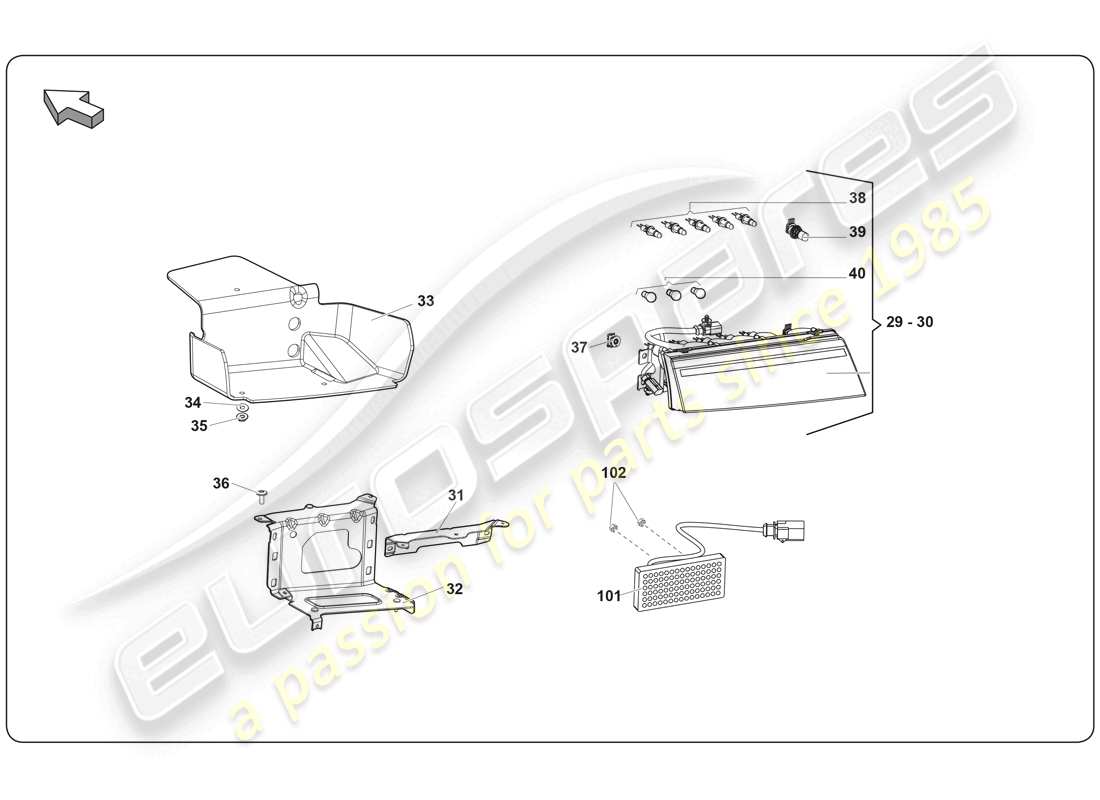 a part diagram from the Lamborghini Super Trofeo (2009-2014) parts catalogue
