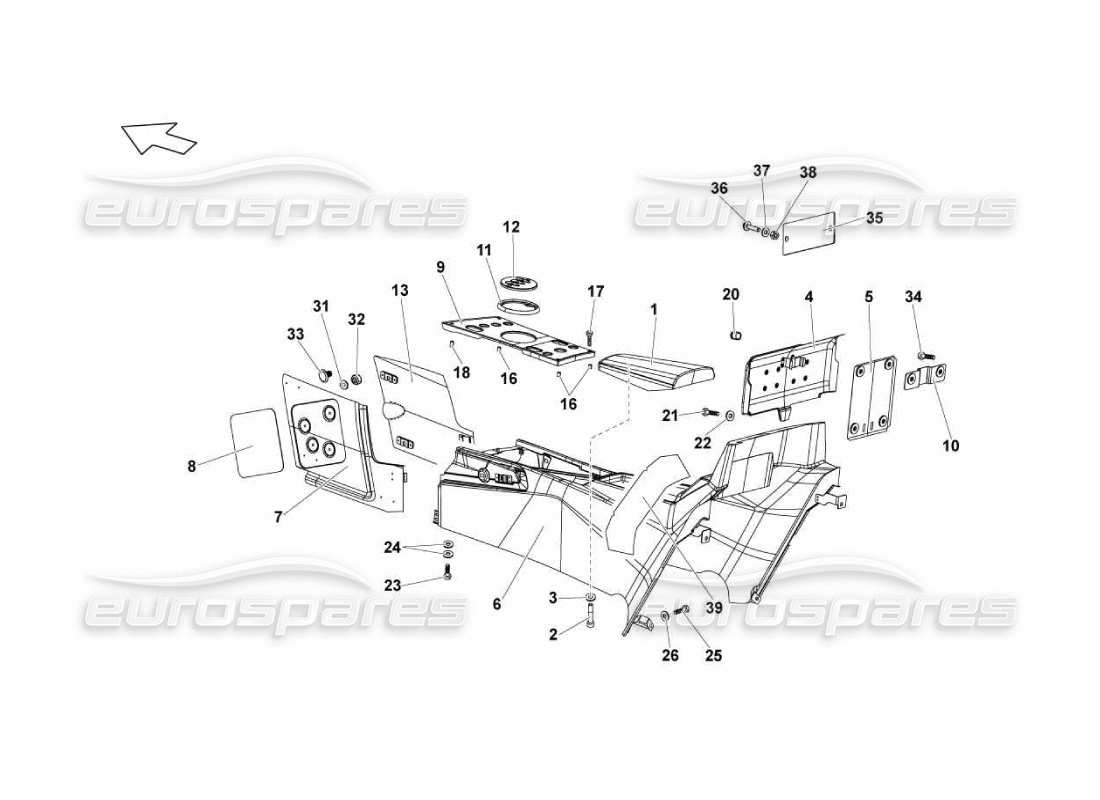 a part diagram from the Lamborghini Murcielago LP670 parts catalogue