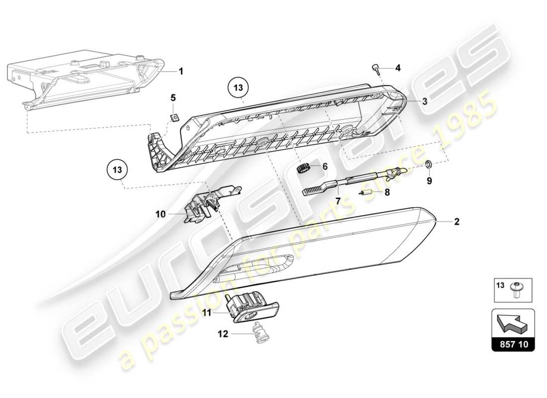 a part diagram from the lamborghini centenario parts catalogue