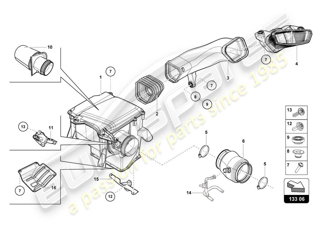 a part diagram from the lamborghini lp580-2 spyder (2017) parts catalogue