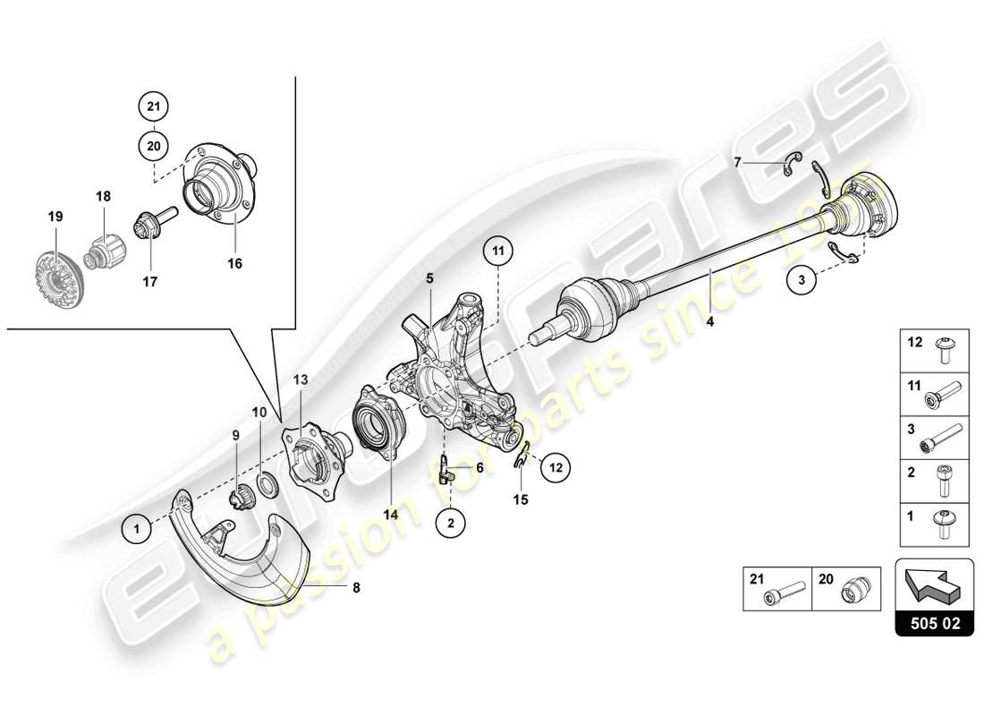 VIEW PARTS DIAGRAMS FROM THE LAMBORGHINI AVENTADOR LP720-4 PARTS CATALOGUE a part diagram from the lamborghini aventador lp720-4 parts catalogue