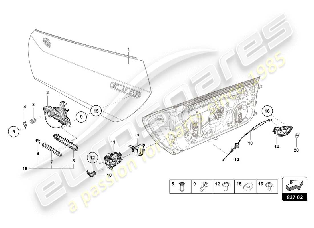 a part diagram from the lamborghini lp610-4 coupe (2017) parts catalogue