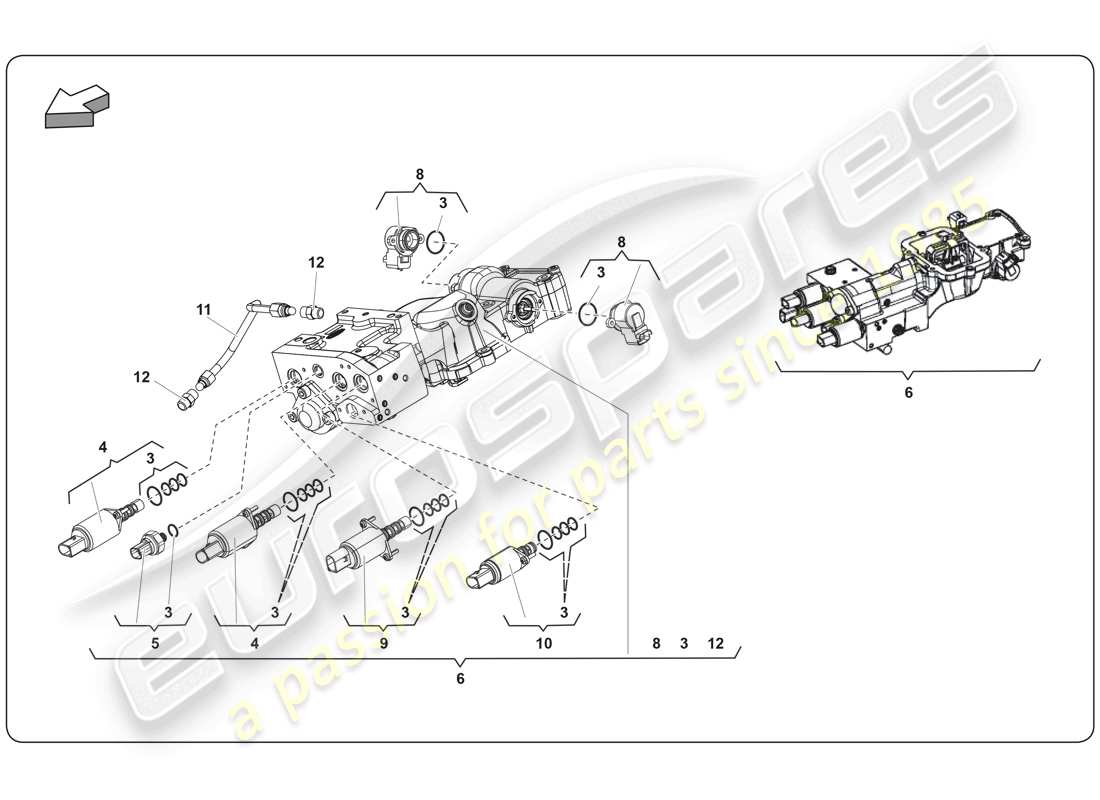 a part diagram from the Lamborghini Super Trofeo (2009-2014) parts catalogue