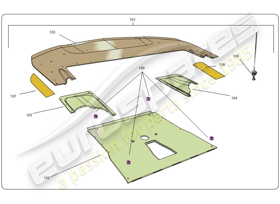 a part diagram from the Lamborghini Super Trofeo (2009-2014) parts catalogue