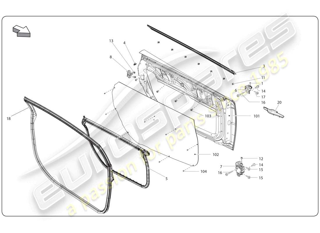 a part diagram from the Lamborghini Super Trofeo (2009-2014) parts catalogue