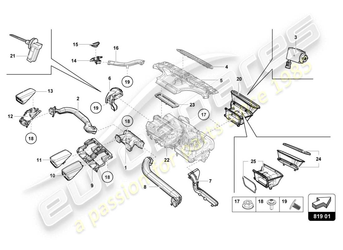 a part diagram from the lamborghini lp580-2 coupe (2016) parts catalogue