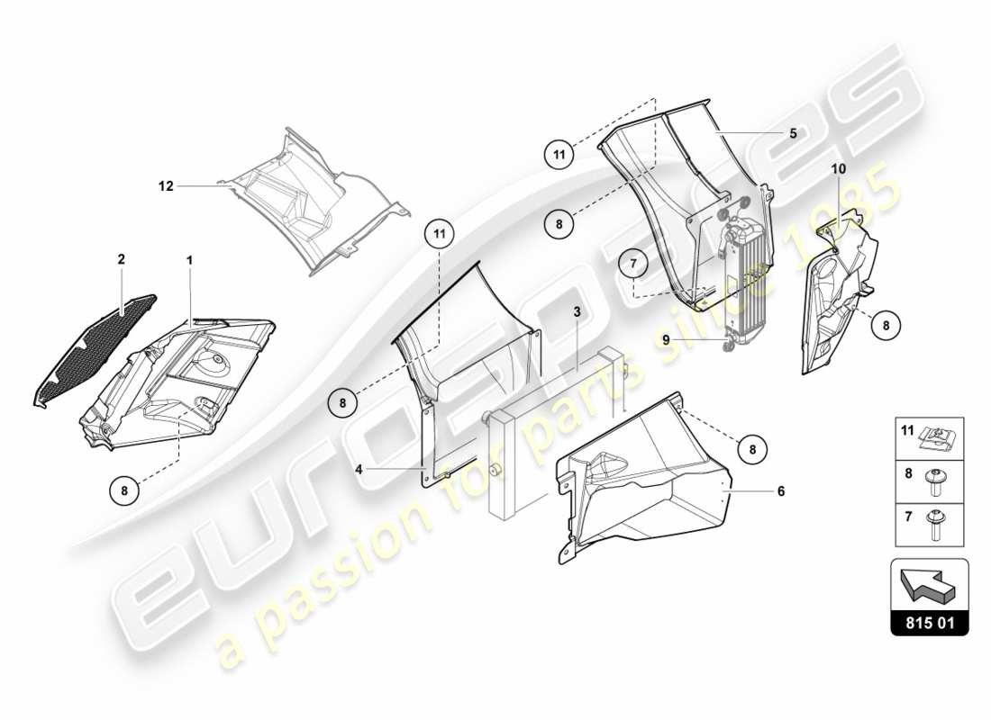 a part diagram from the lamborghini aventador lp700-4 parts catalogue