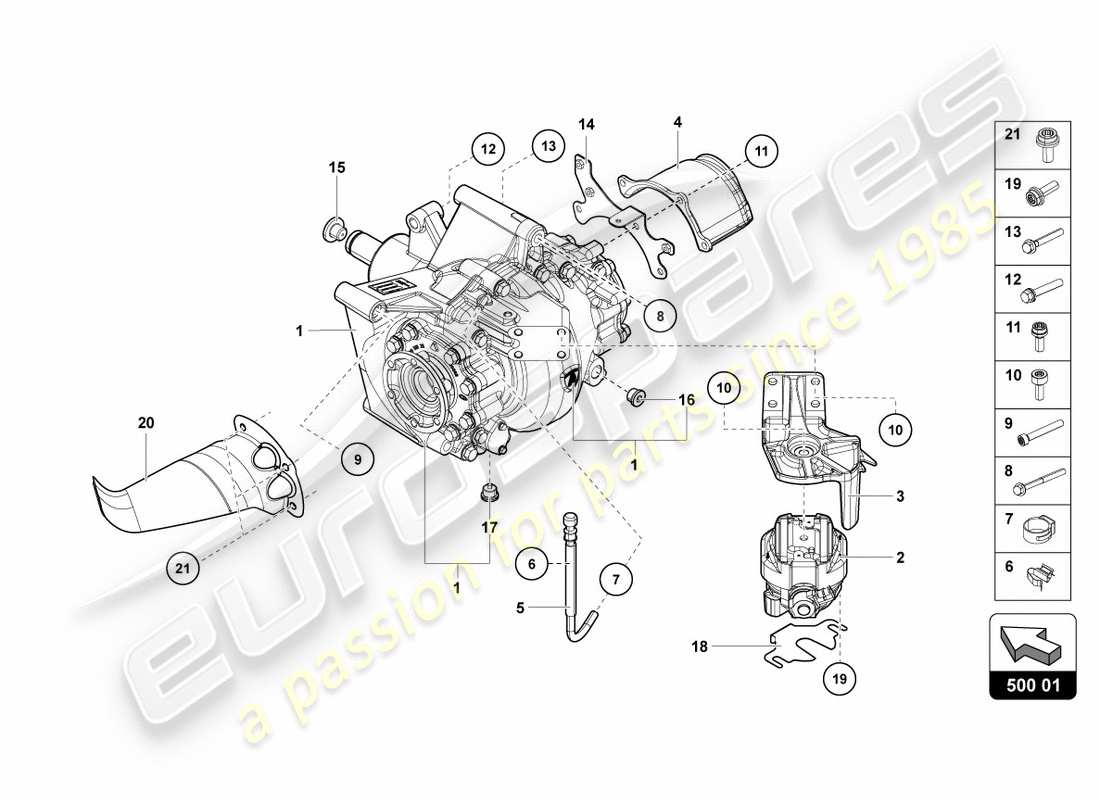 a part diagram from the lamborghini centenario coupe (2017) parts catalogue