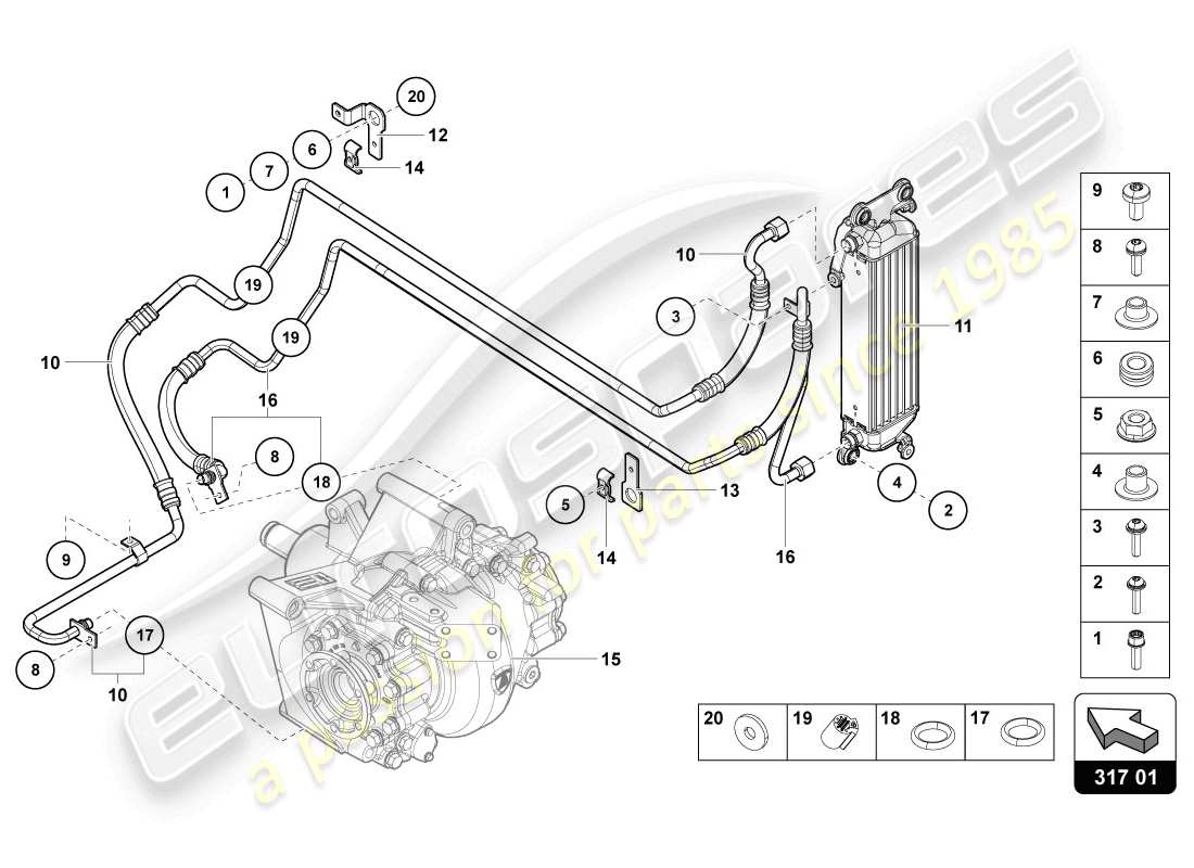 a part diagram from the lamborghini aventador lp720-4 parts catalogue