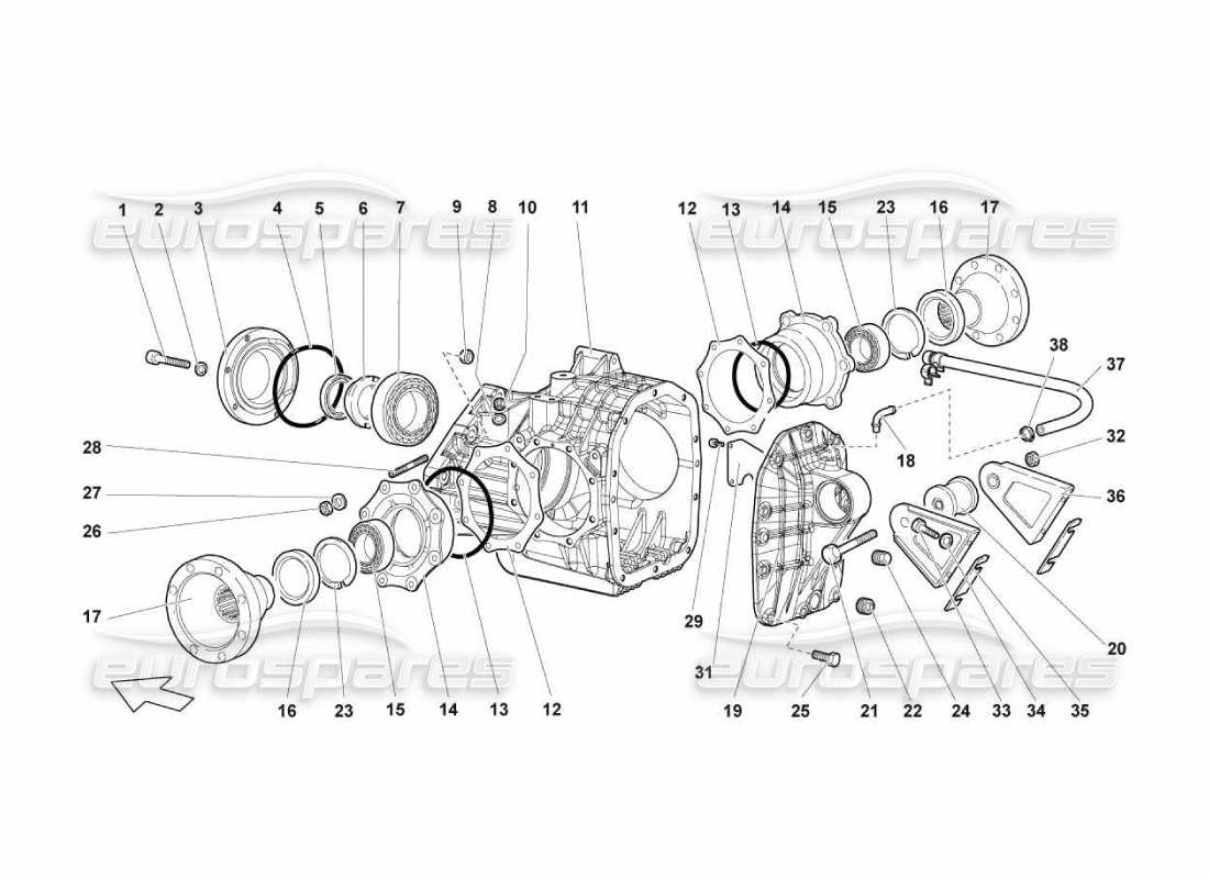 a part diagram from the lamborghini murcielago parts catalogue