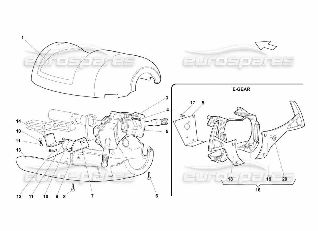 a part diagram from the lamborghini murcielago parts catalogue