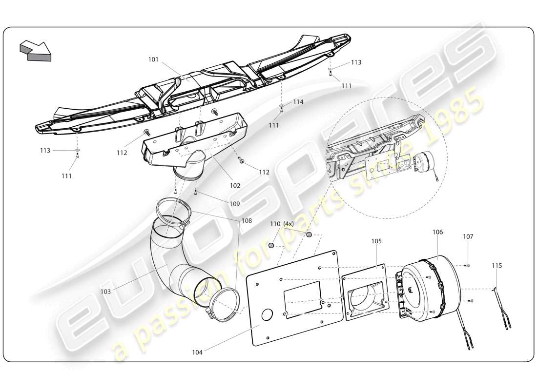 a part diagram from the Lamborghini Super Trofeo (2009-2014) parts catalogue