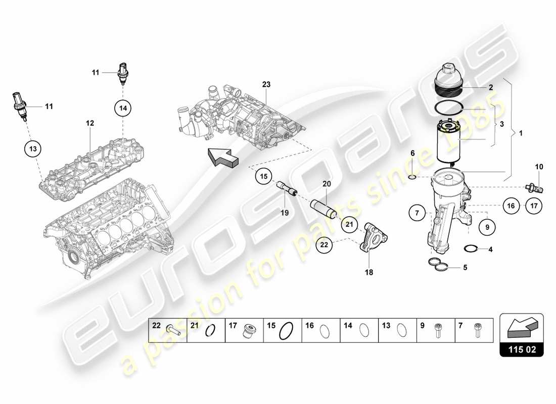 a part diagram from the lamborghini lp580-2 spyder (2017) parts catalogue