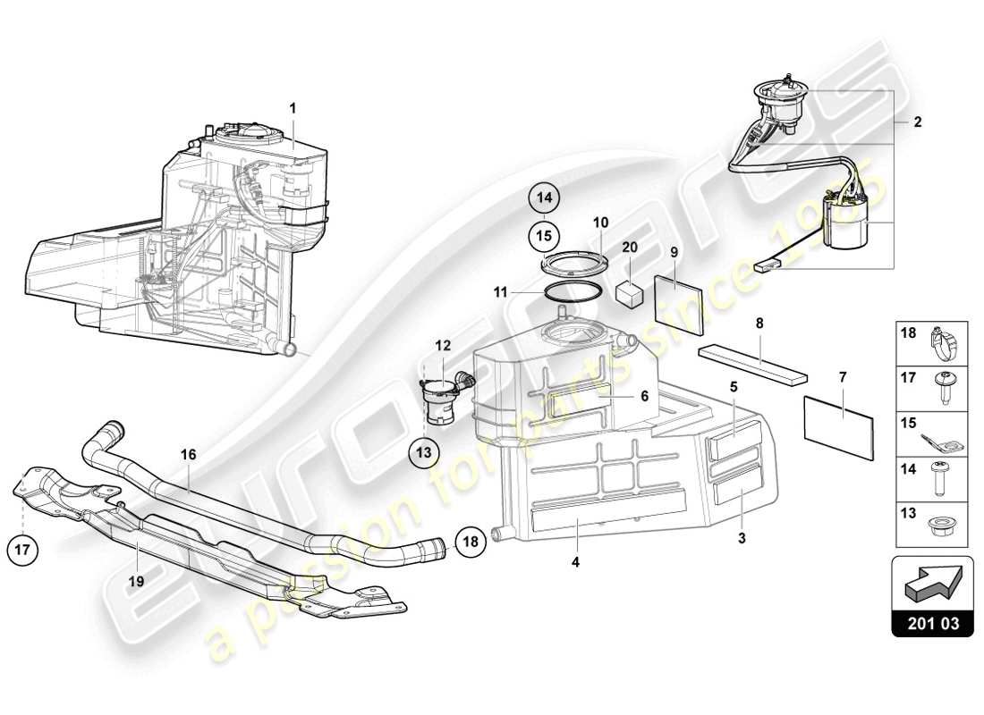VIEW PARTS DIAGRAMS FROM THE LAMBORGHINI AVENTADOR LP720-4 PARTS CATALOGUE a part diagram from the lamborghini aventador lp720-4 parts catalogue