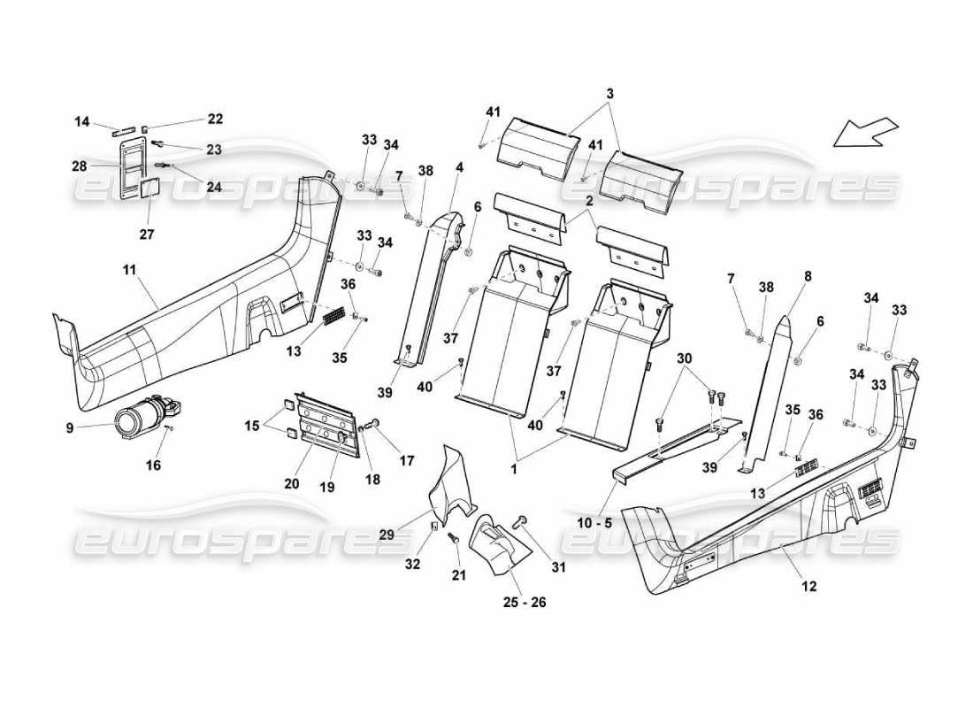 a part diagram from the Lamborghini Murcielago LP670 parts catalogue
