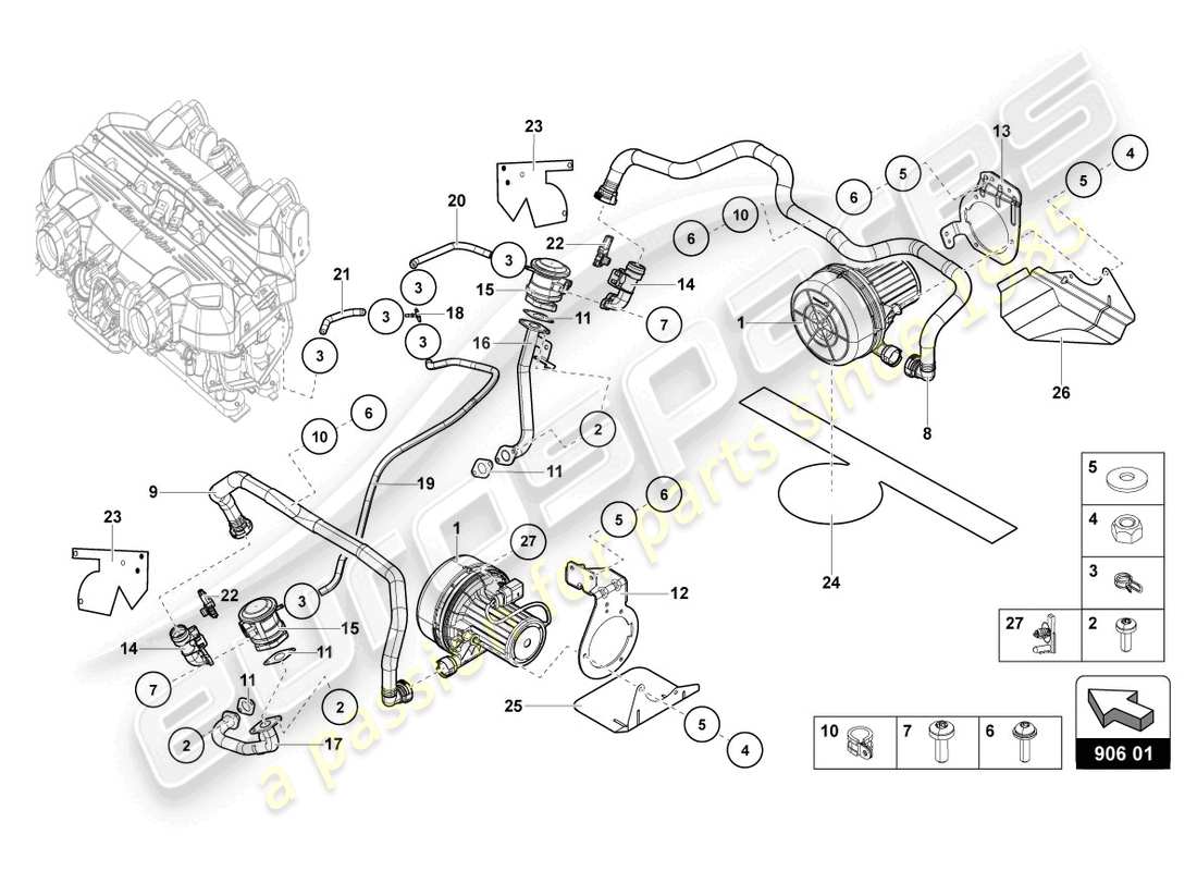 a part diagram from the lamborghini lp700-4 coupe (2016) parts catalogue