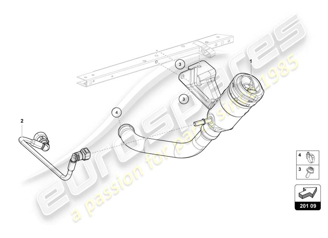 a part diagram from the Lamborghini Evo Spyder 2WD (2020) parts catalogue