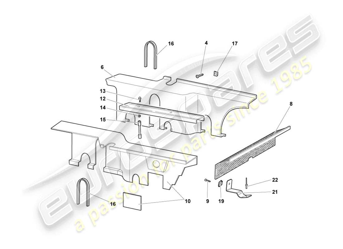a part diagram from the lamborghini murcielago roadster (2006) parts catalogue