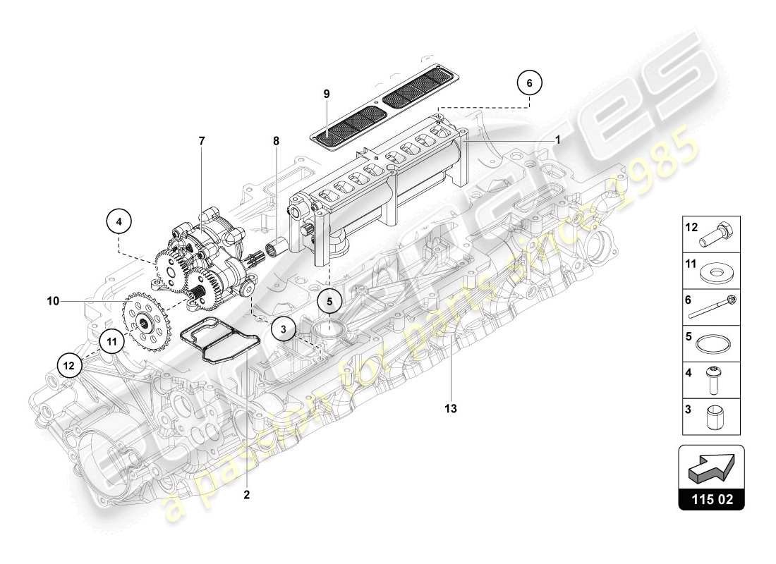 a part diagram from the lamborghini aventador lp720-4 parts catalogue