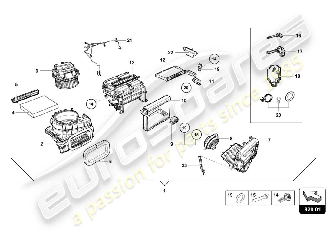 a part diagram from the lamborghini lp610-4 coupe (2015) parts catalogue