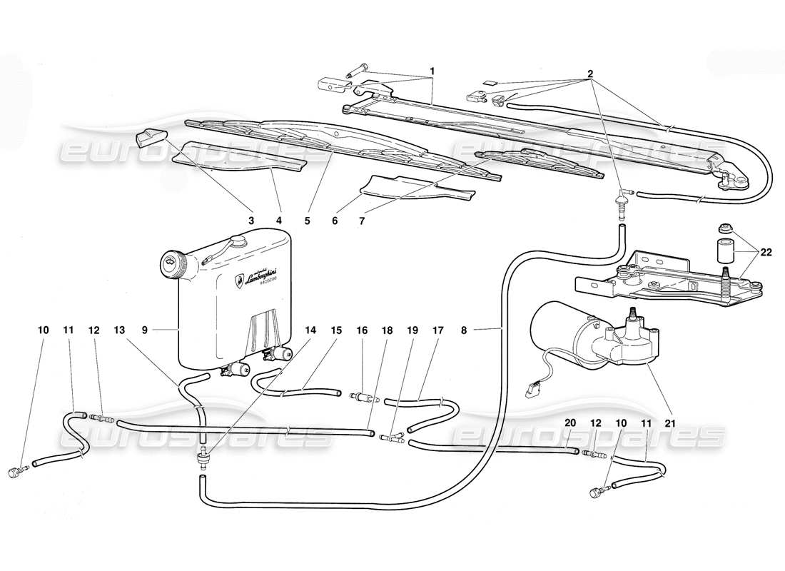 a part diagram from the Lamborghini Diablo (1991) parts catalogue