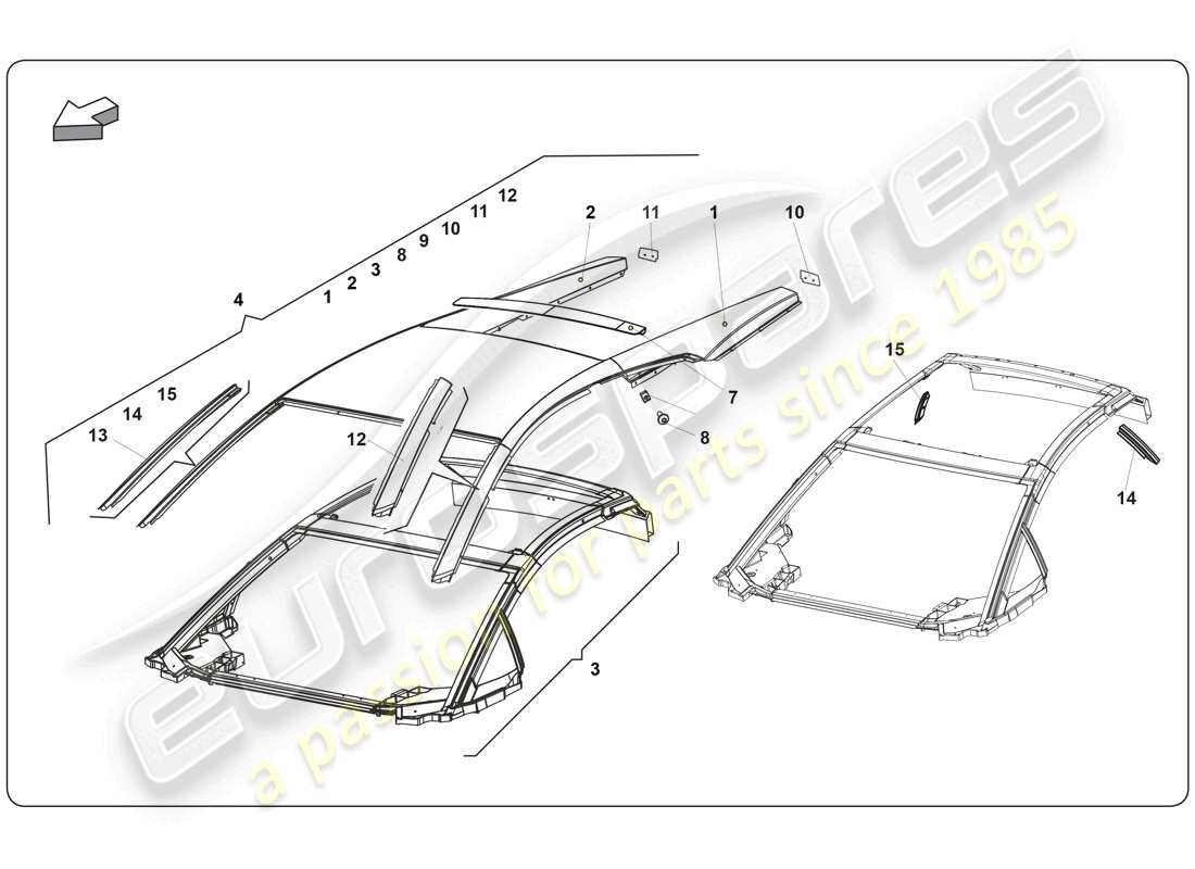 a part diagram from the lamborghini gallardo parts catalogue