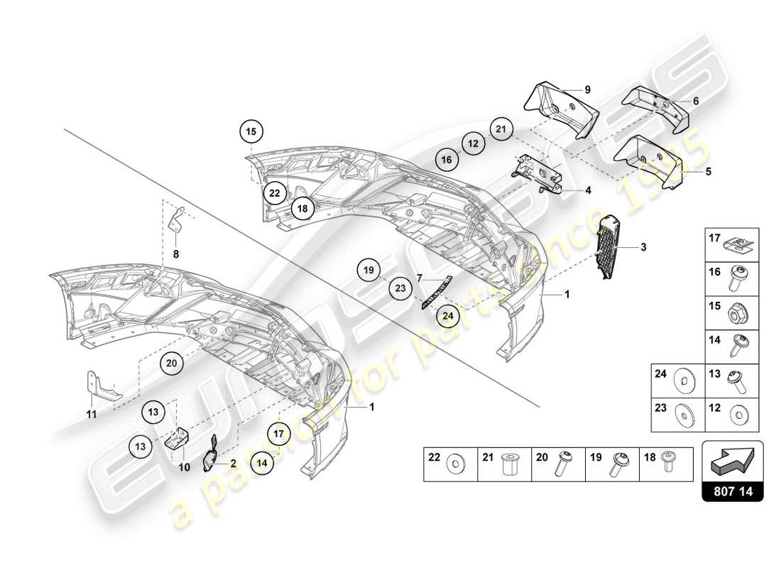 a part diagram from the lamborghini lp740-4 s coupe (2018) parts catalogue