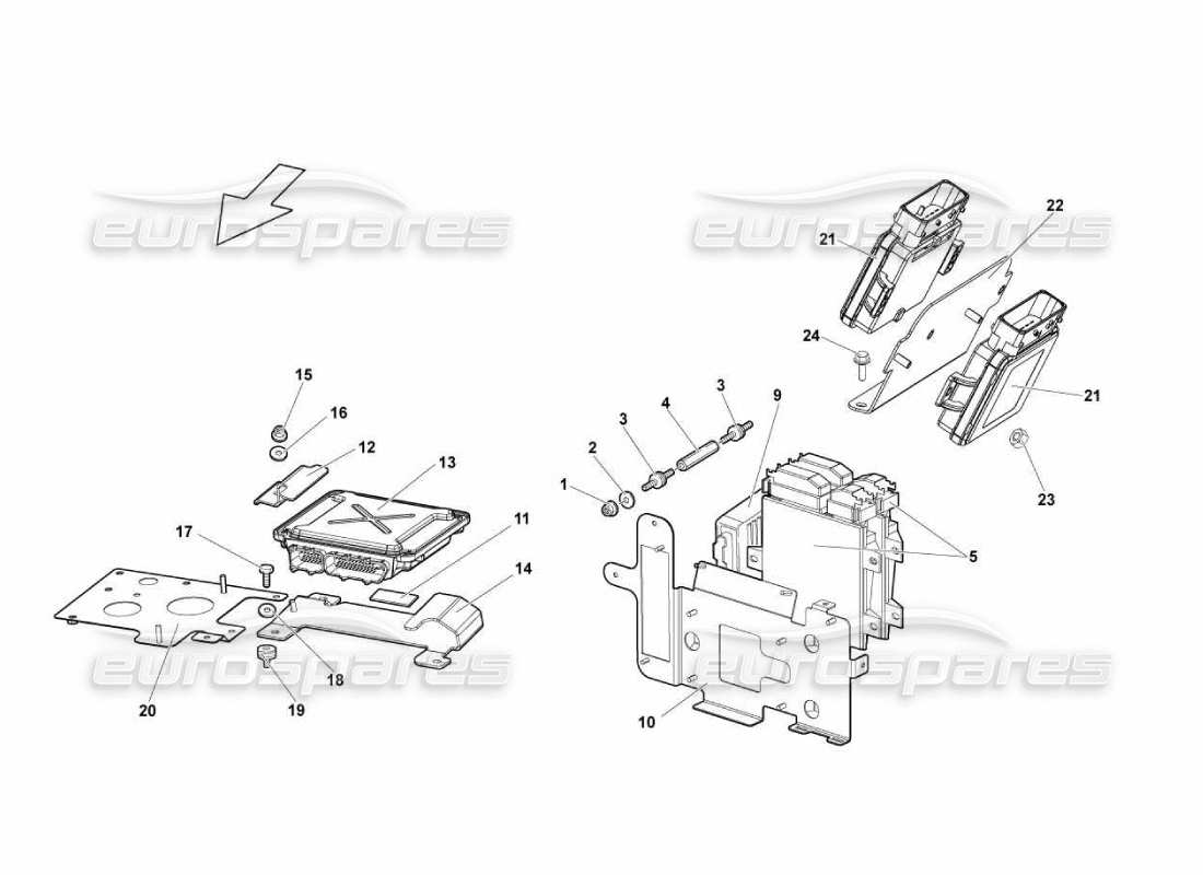 a part diagram from the lamborghini murcielago lp670 parts catalogue