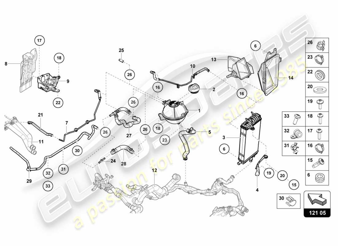 a part diagram from the lamborghini huracan lp600 parts catalogue