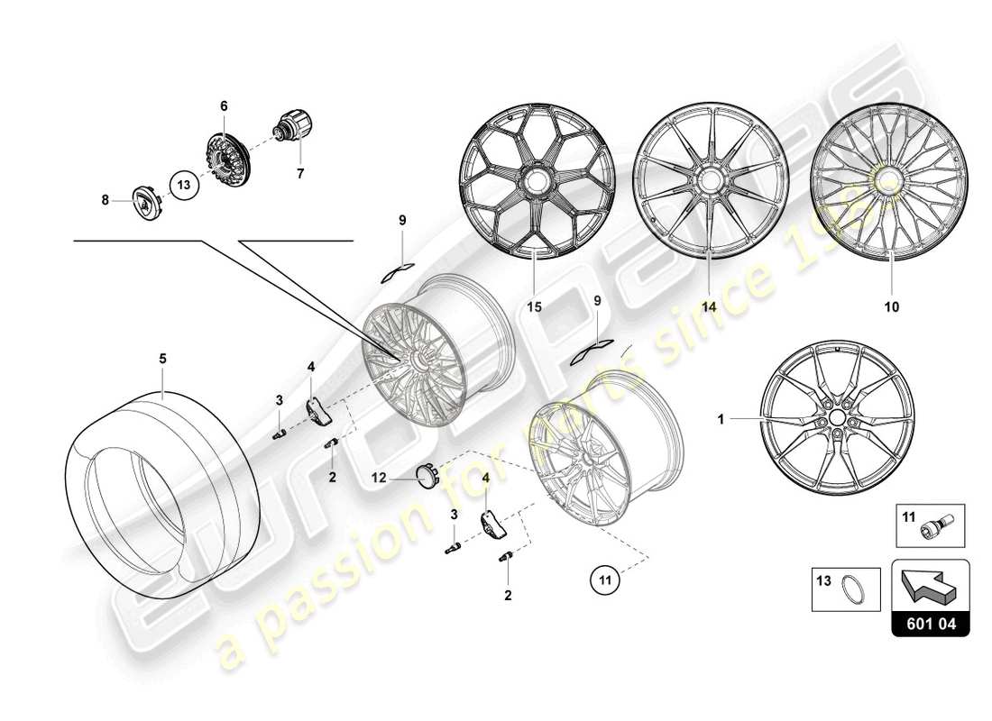 a part diagram from the lamborghini lp770-4 svj coupe (2019) parts catalogue