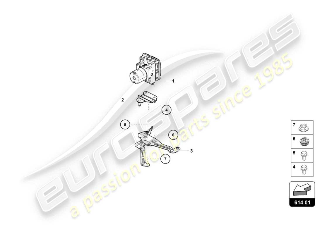 a part diagram from the lamborghini evo coupe (2020) parts catalogue
