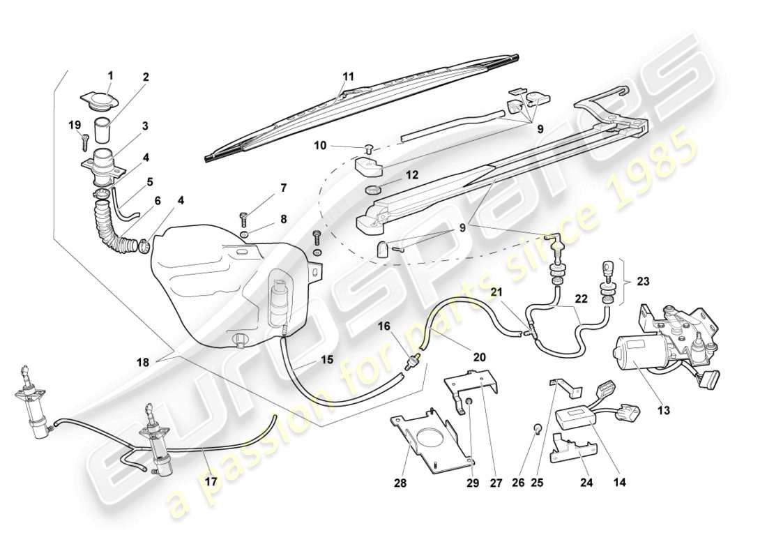 a part diagram from the lamborghini murcielago roadster (2006) parts catalogue