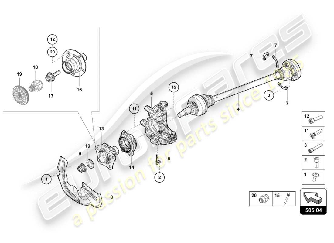 a part diagram from the lamborghini centenario parts catalogue