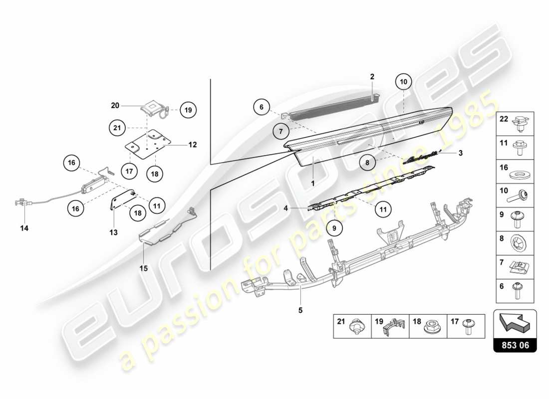 a part diagram from the lamborghini lp580-2 coupe (2017) parts catalogue