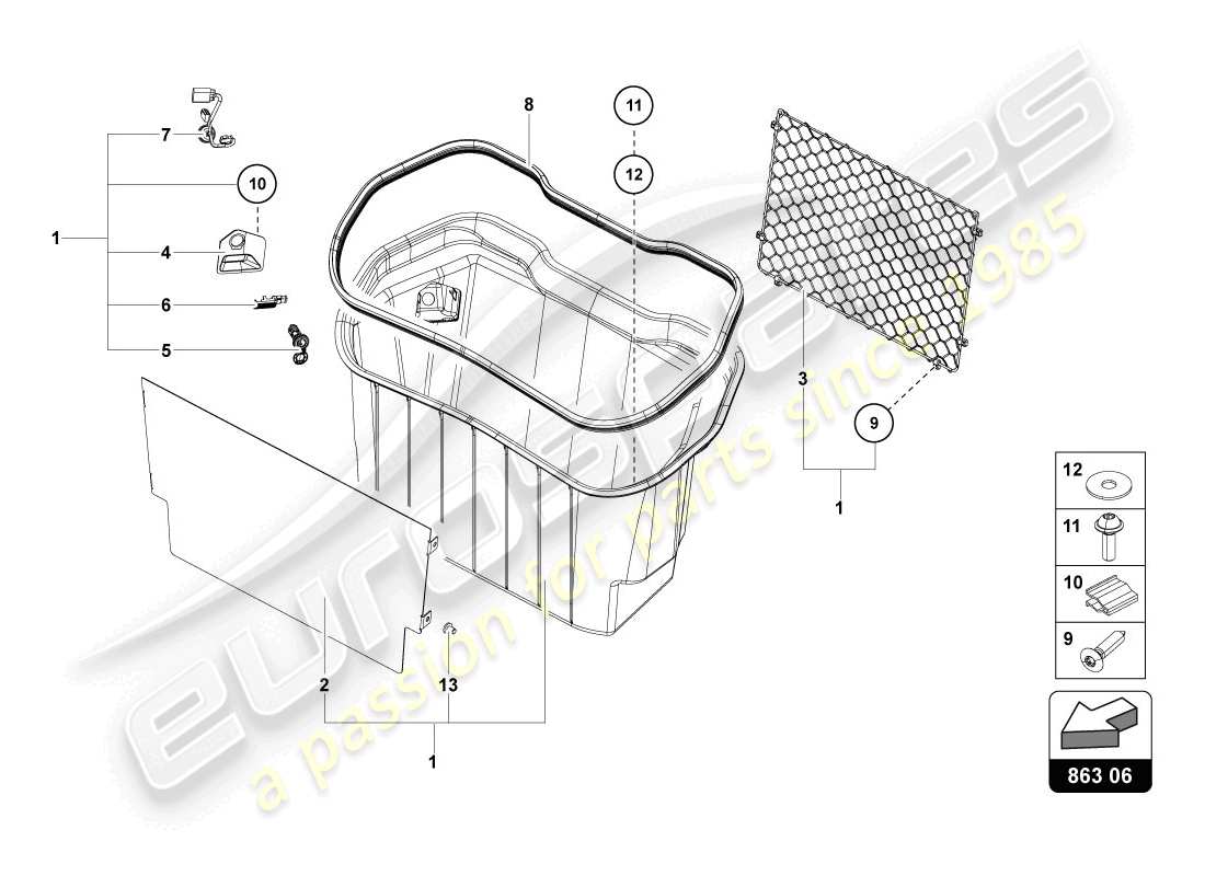 a part diagram from the lamborghini aventador lp720-4 parts catalogue