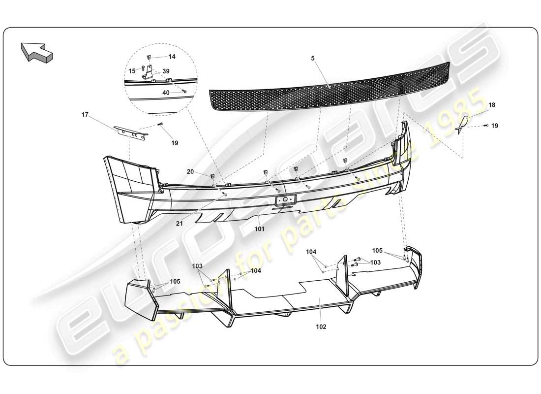 a part diagram from the Lamborghini Super Trofeo (2009-2014) parts catalogue