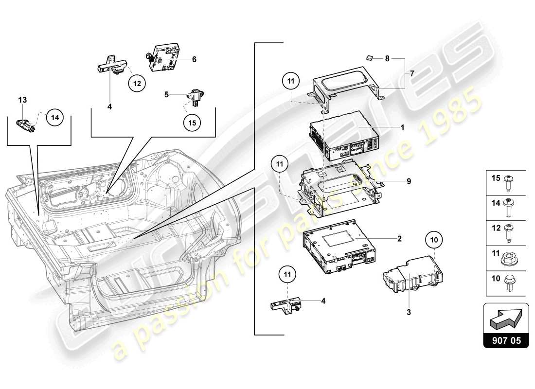VIEW PARTS DIAGRAMS FROM THE LAMBORGHINI AVENTADOR LP720-4 PARTS CATALOGUE a part diagram from the lamborghini aventador lp720-4 parts catalogue
