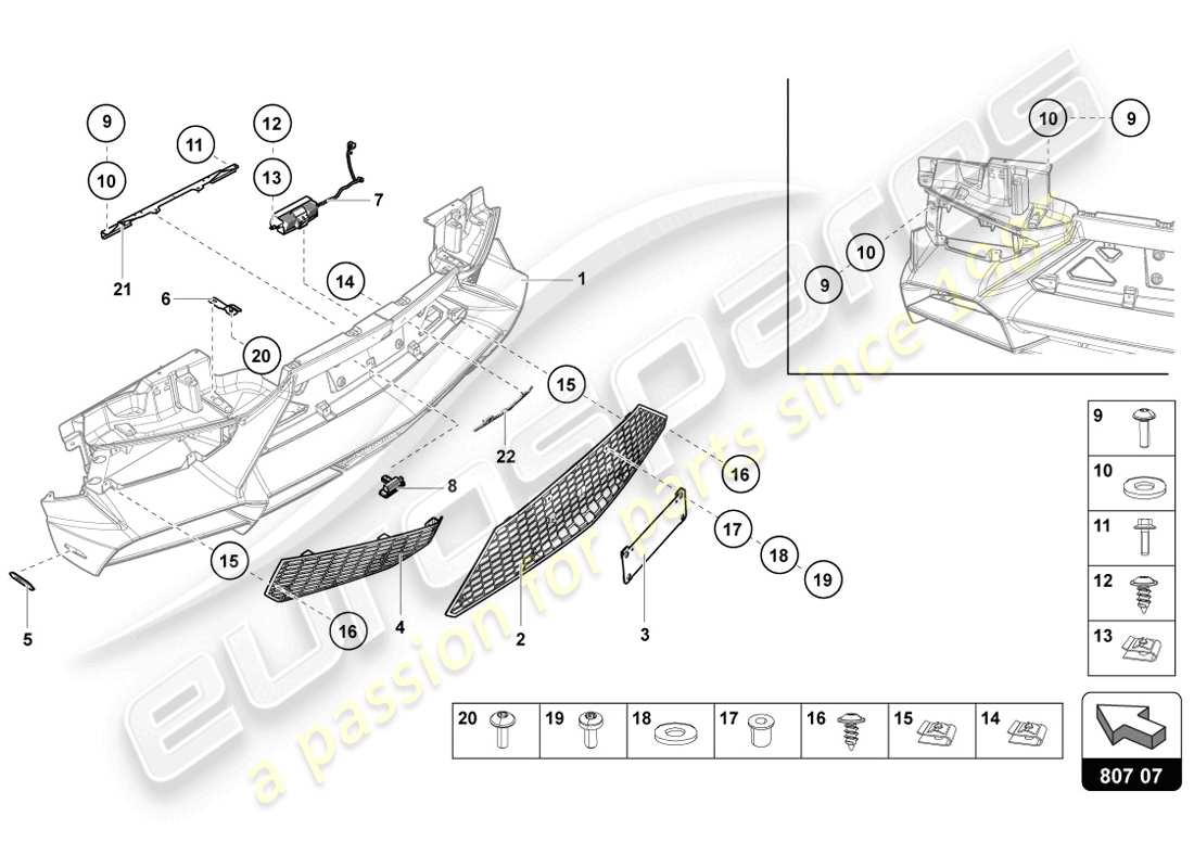 a part diagram from the lamborghini aventador lp720-4 parts catalogue