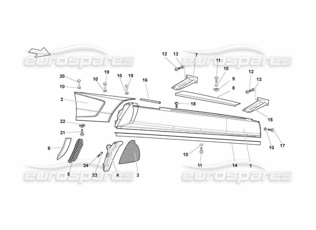 a part diagram from the Lamborghini Murcielago LP670 parts catalogue