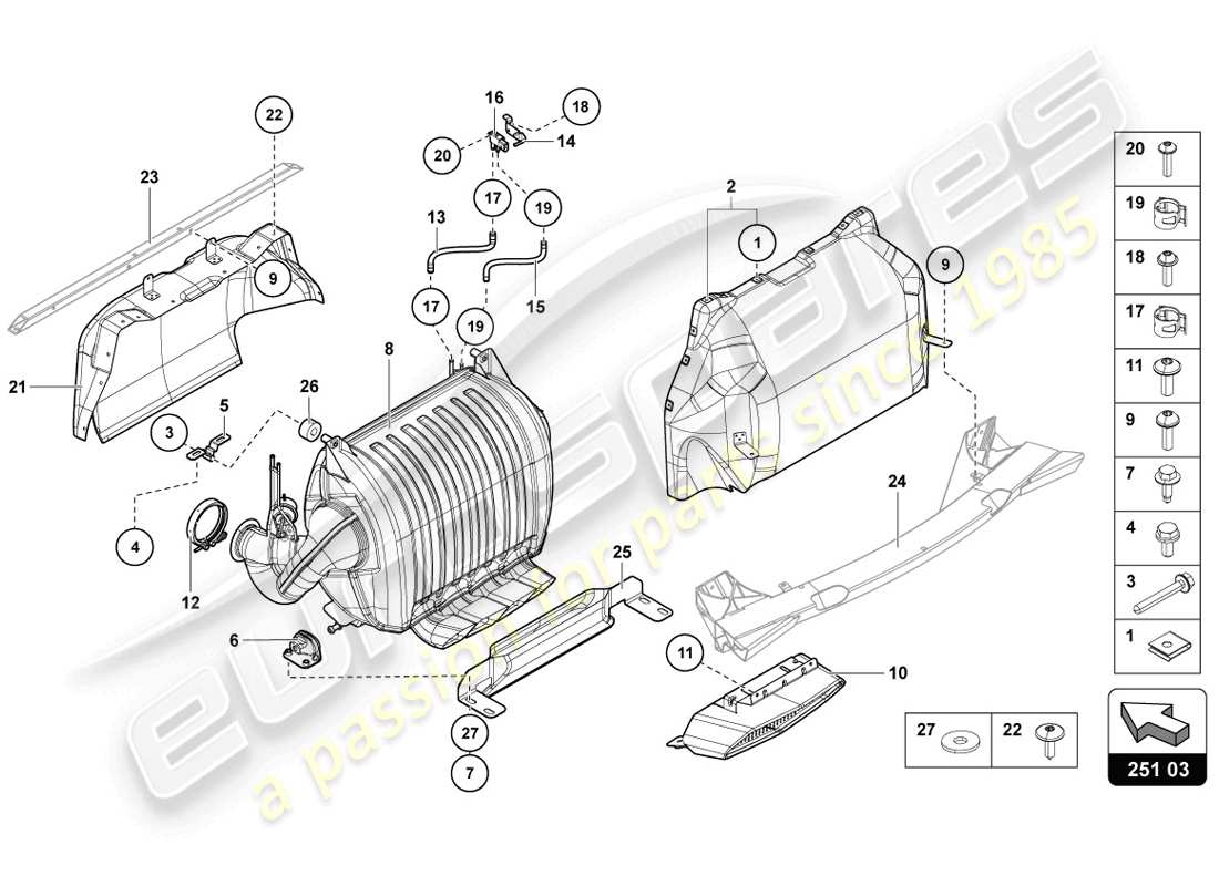 a part diagram from the lamborghini aventador lp720-4 parts catalogue