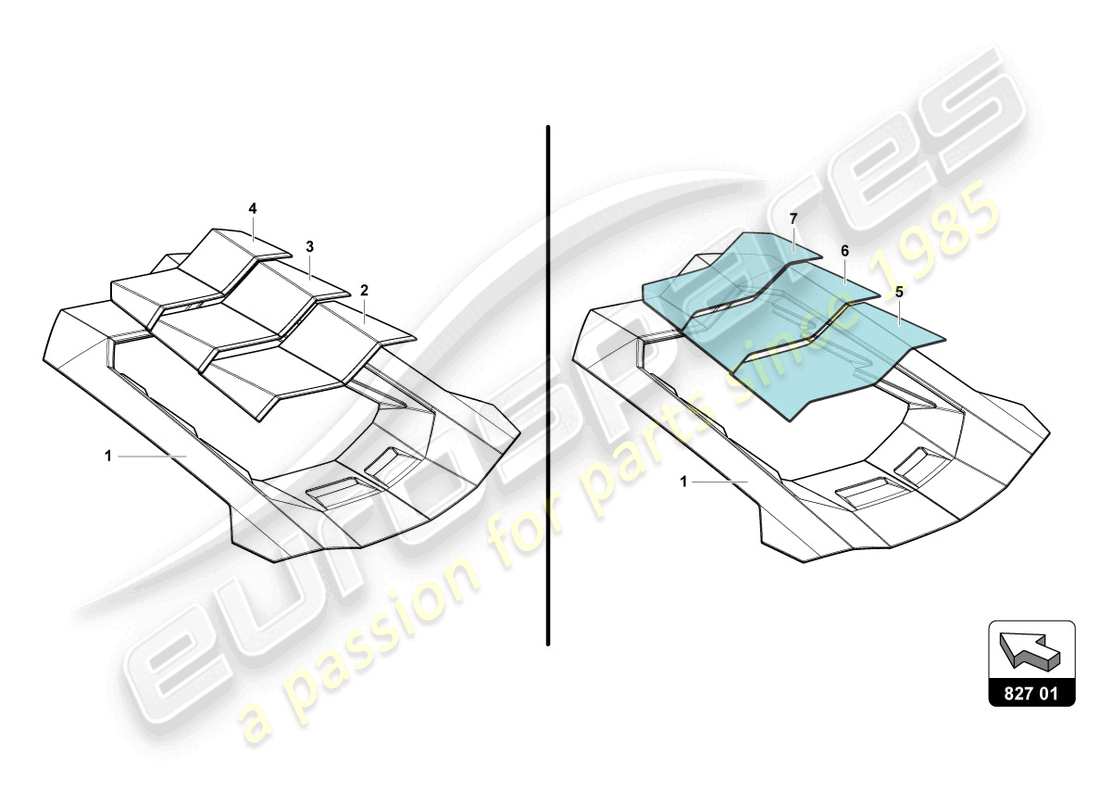 a part diagram from the lamborghini aventador lp750-4 sv parts catalogue