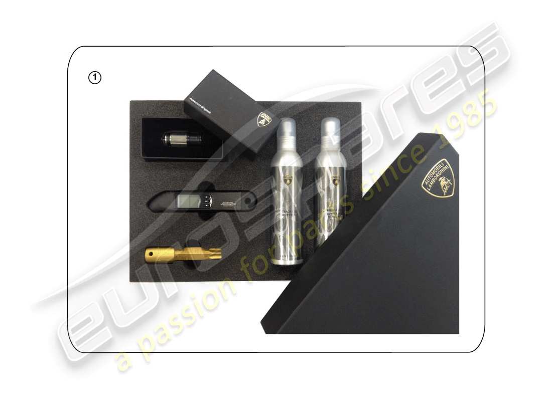 a part diagram from the lamborghini huracan accessories parts catalogue