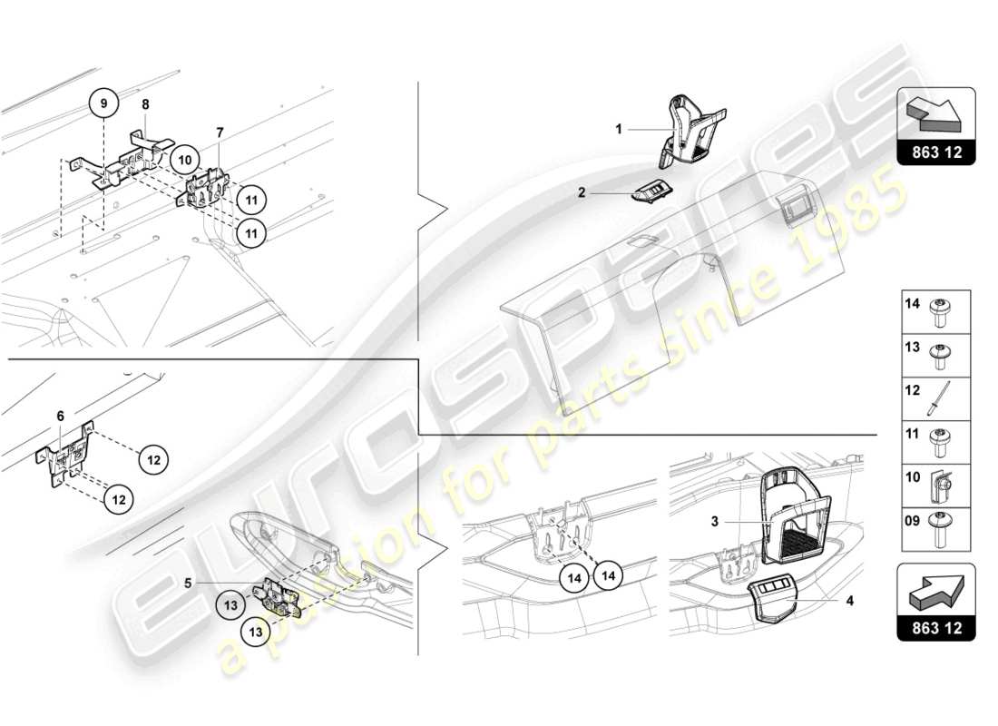 a part diagram from the lamborghini lp770-4 svj coupe (2021) parts catalogue