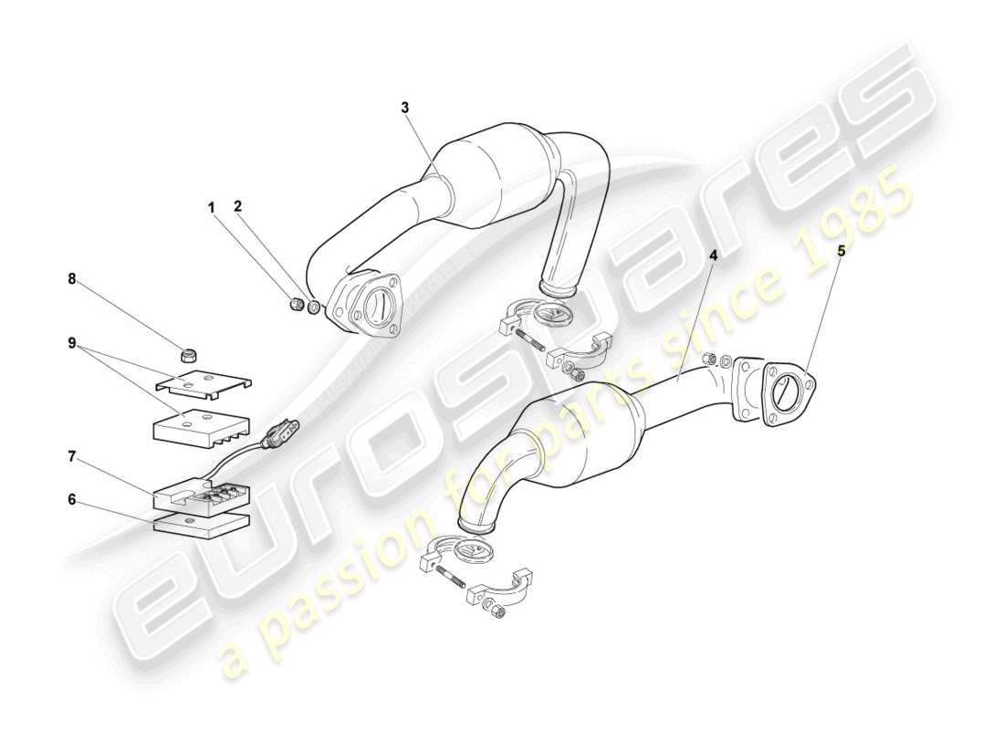 a part diagram from the lamborghini murcielago coupe (2002) parts catalogue