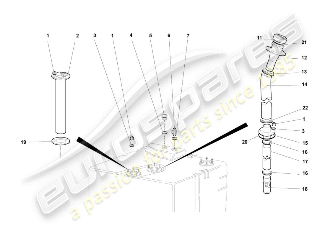 a part diagram from the lamborghini murcielago coupe (2004) parts catalogue