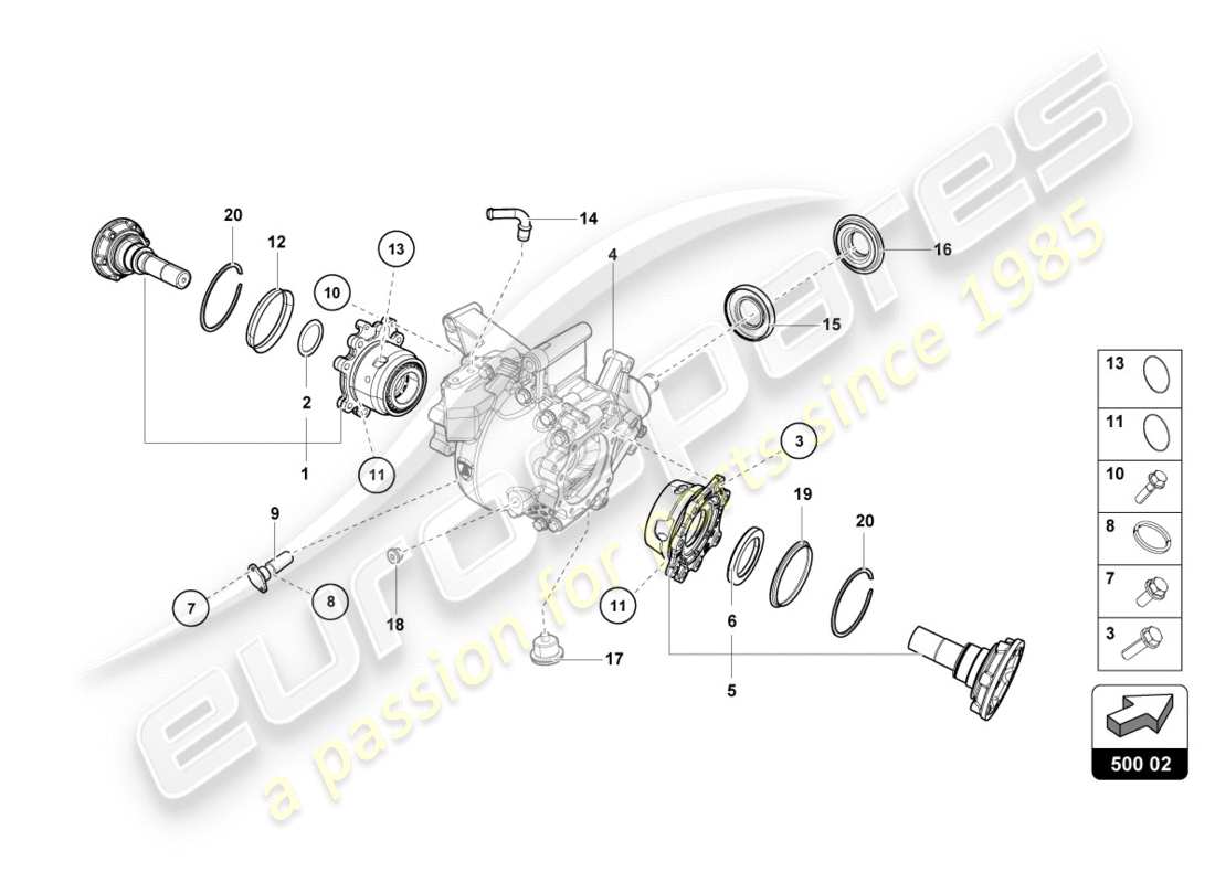 a part diagram from the lamborghini centenario roadster (2017) parts catalogue