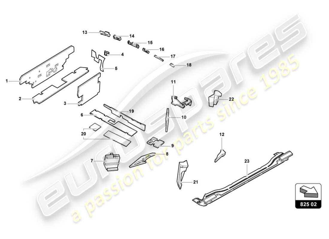 a part diagram from the lamborghini lp610-4 spyder (2016) parts catalogue