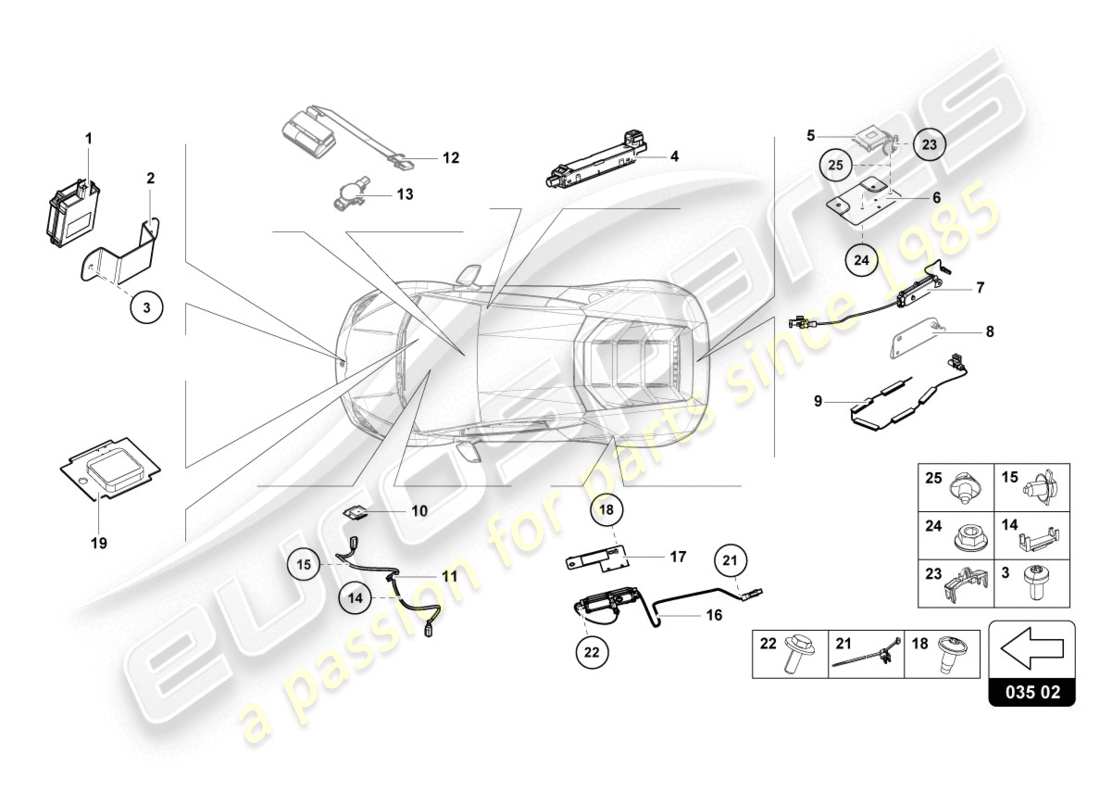 a part diagram from the lamborghini lp610-4 coupe (2016) parts catalogue
