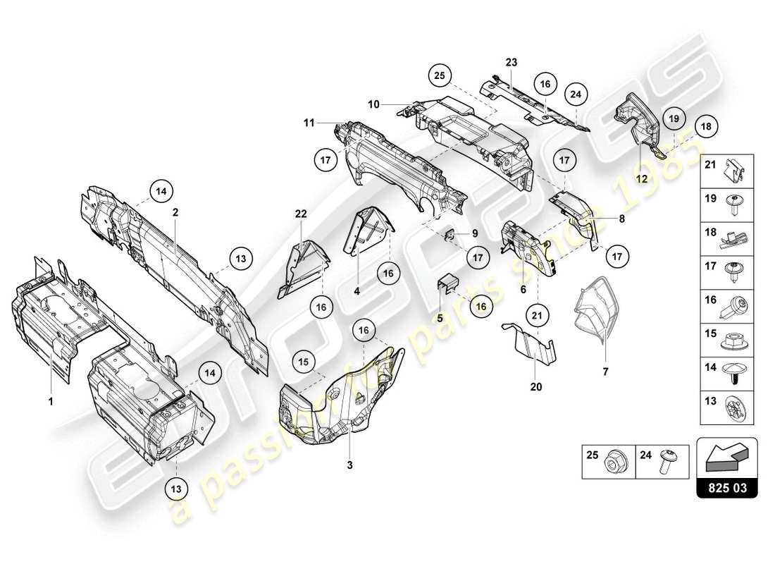 a part diagram from the lamborghini lp580-2 coupe (2016) parts catalogue